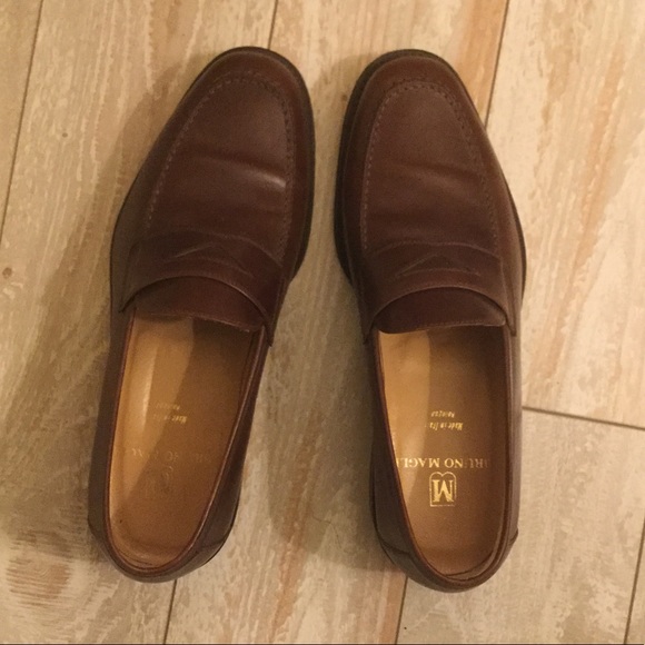 EUC Bruno magli ivy penny loafers, rust/brown, Men’s Size 8 - Picture 2 of 12